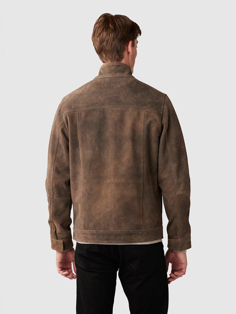 Product image 3 of 5, which shows Rodd & Gunn Mandeville Premium Suede Leather Jacket, Seal, S