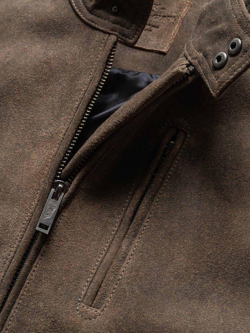Product image 5 of 5, which shows Rodd & Gunn Mandeville Premium Suede Leather Jacket, Seal, S