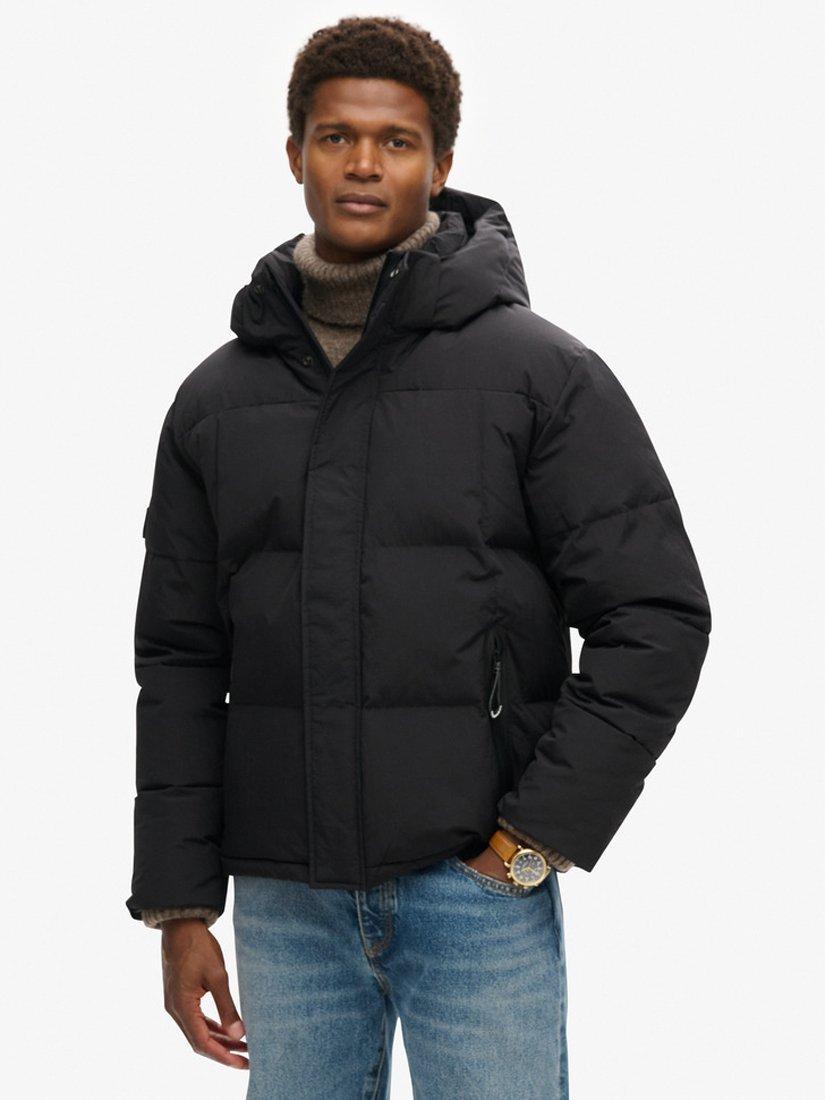 Product image 6 of 6, which shows Superdry Hooded Box Quilt Puffer Jacket, Black, S