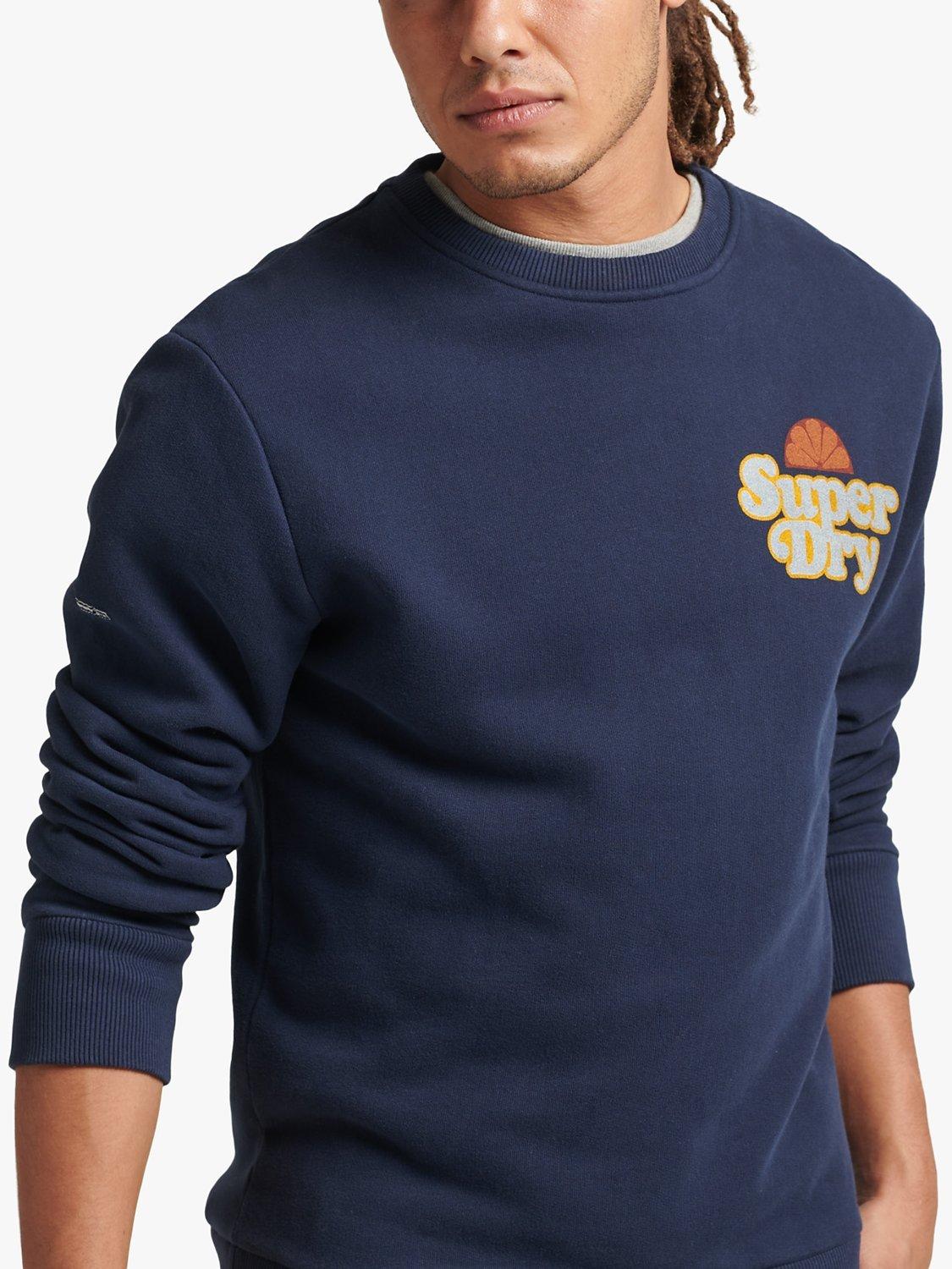 Superdry Cooper Nostalgia Crew Jumper, Darkest Navy