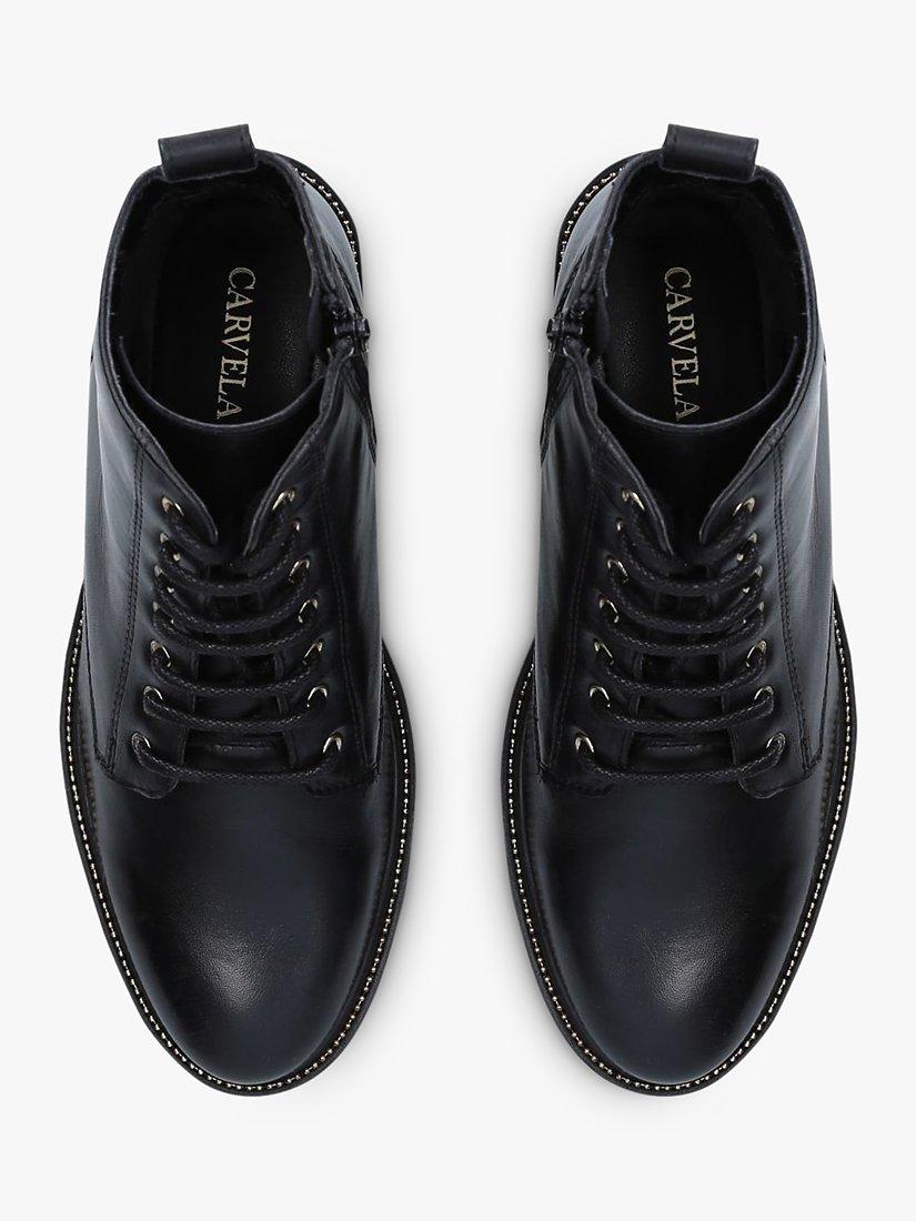 Product image 5 of 5, which shows Carvela Spike Stud Detail Leather Ankle Boots, Black, 3