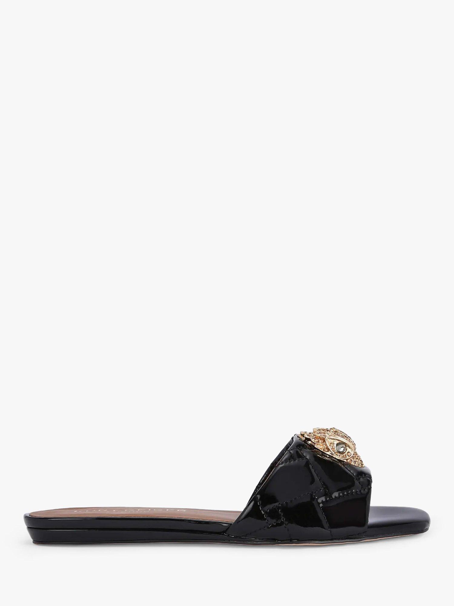 Product image 1 of 5, which shows Kurt Geiger London Kensington Patent Sliders, Black, 4