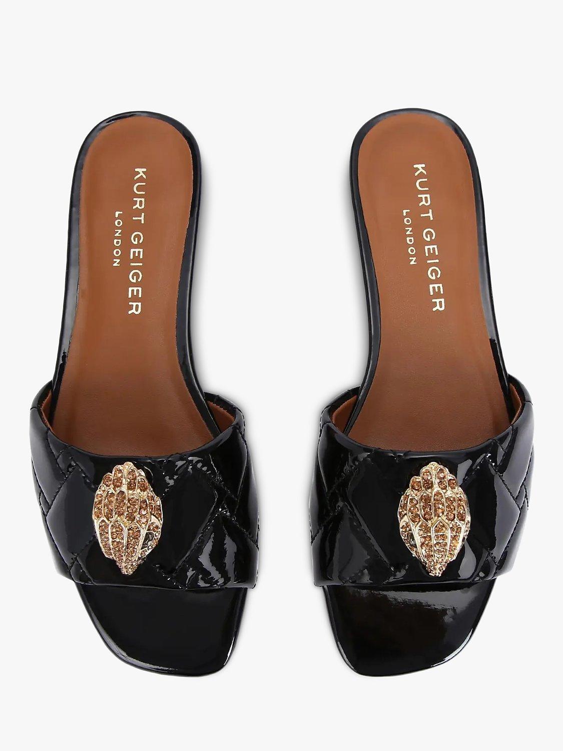 Product image 3 of 5, which shows Kurt Geiger London Kensington Patent Sliders, Black, 4