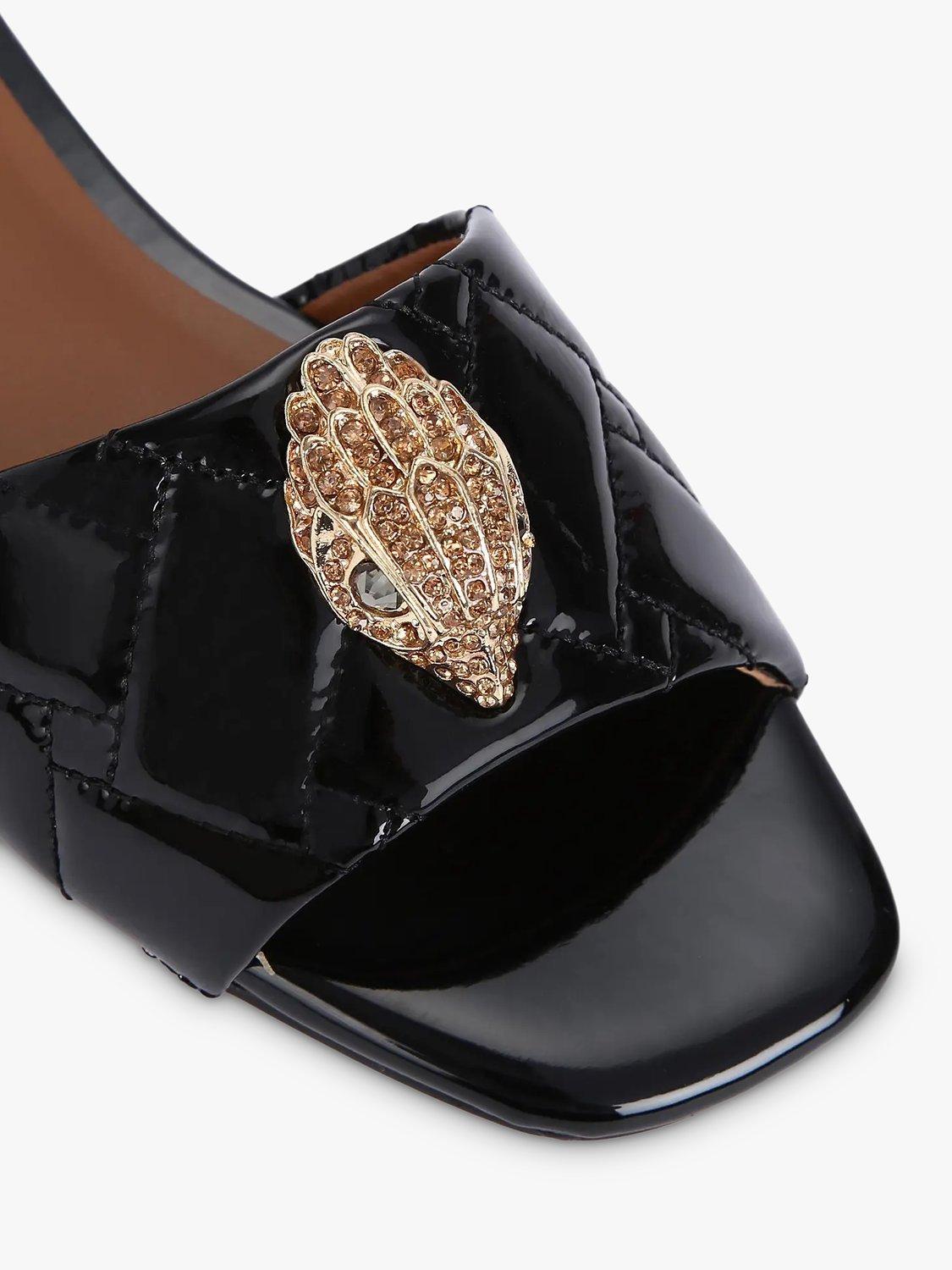 Product image 4 of 5, which shows Kurt Geiger London Kensington Patent Sliders, Black, 4