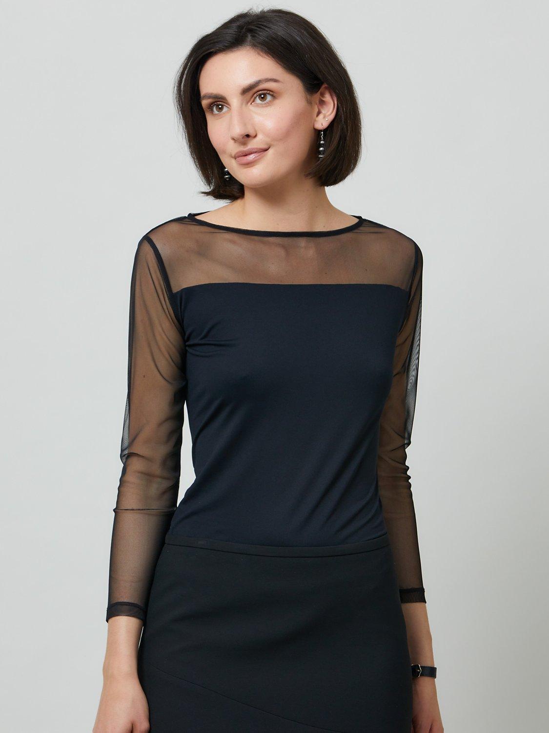 Helen McAlinden Aaliyah Mesh Panel Top, Black