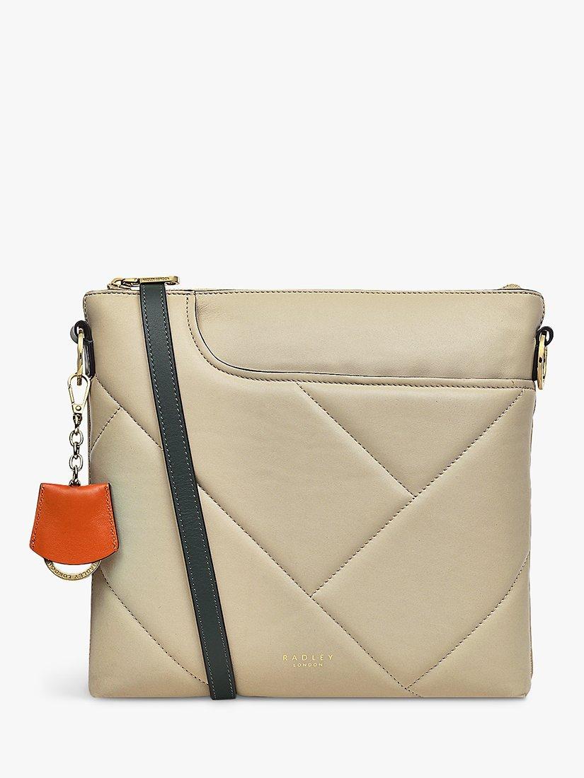 Radley Pockets 2.0 Leather Geo Quilted Cross Body Bag, Clay