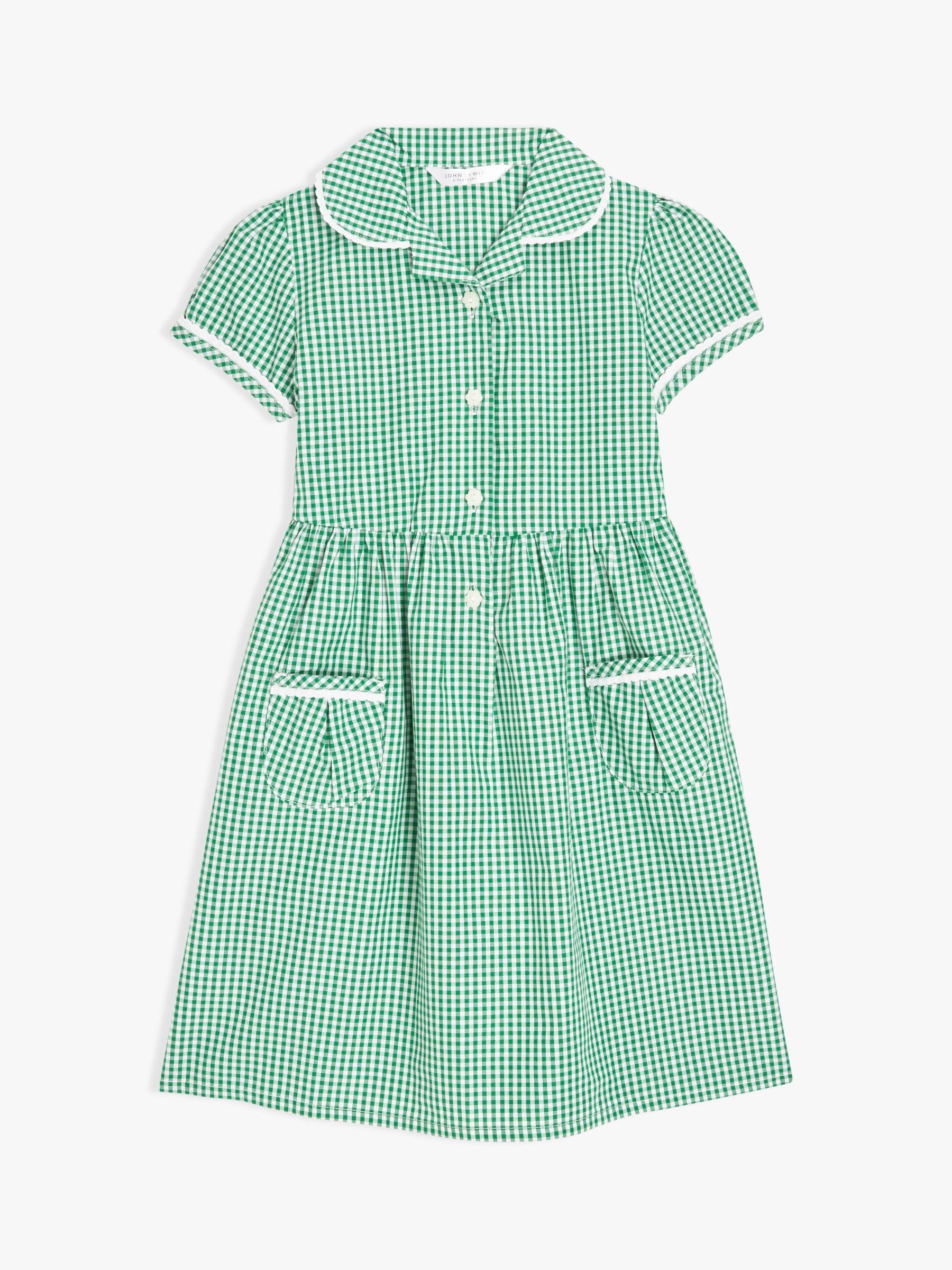 Green gingham school dress hotsell