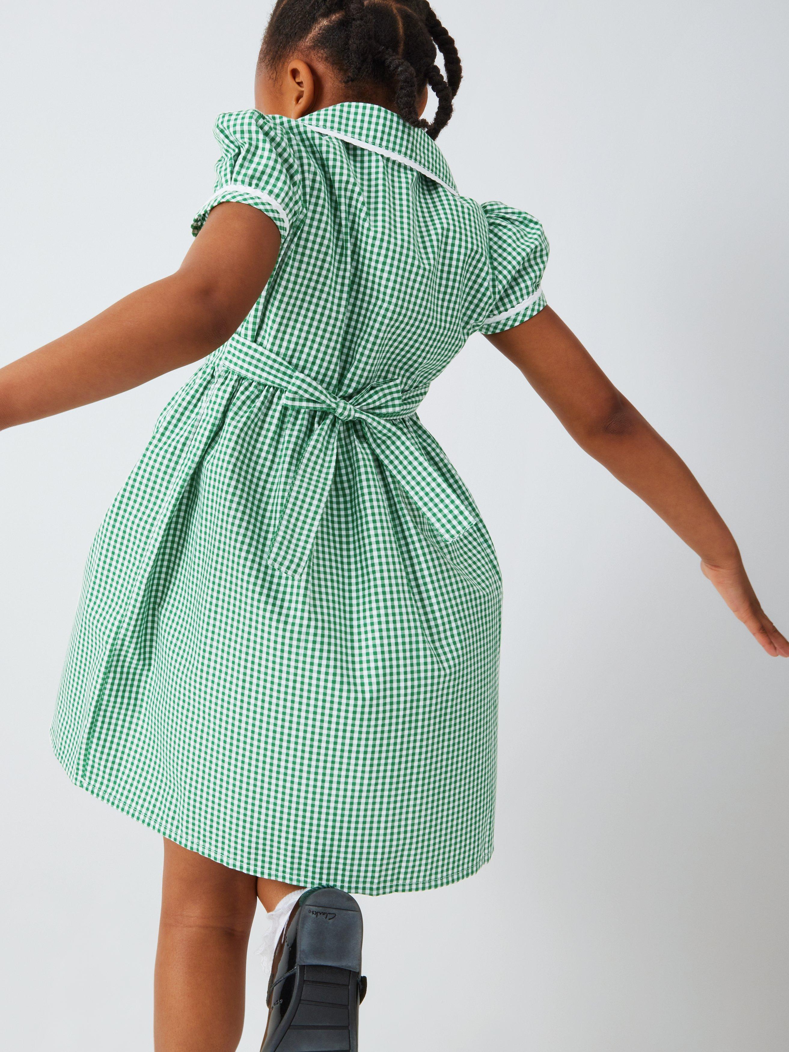 Green gingham school dress hotsell