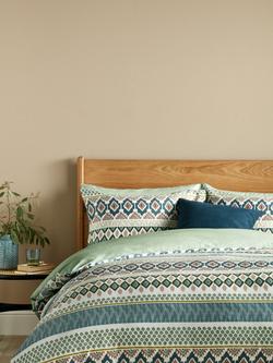 John Lewis Thea Pure Cotton Sateen Stripe Duvet Cover Set, Honey Mustard
