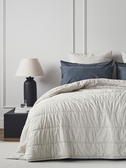 Bedfolk Relaxed Cotton Quilted Bedspread, Clay