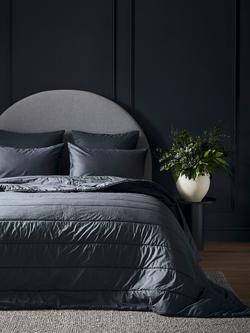 Bedfolk Relaxed Cotton Quilted Bedspread, Ink