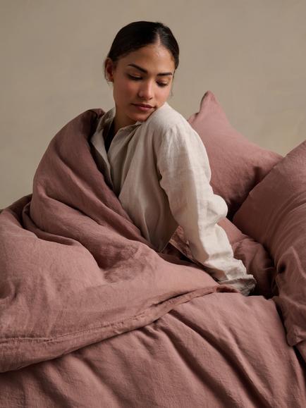 Bedfolk 100% Linen Bedding, Rust