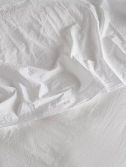 Bedfolk Relaxed Cotton Deep Fitted Sheet - view 2, Snow
