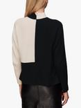 Whistles Checkerboard Wool Jumper, Black/Ivory