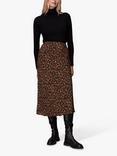 Whistles Abstract Animal Print Bias Cut Skirt