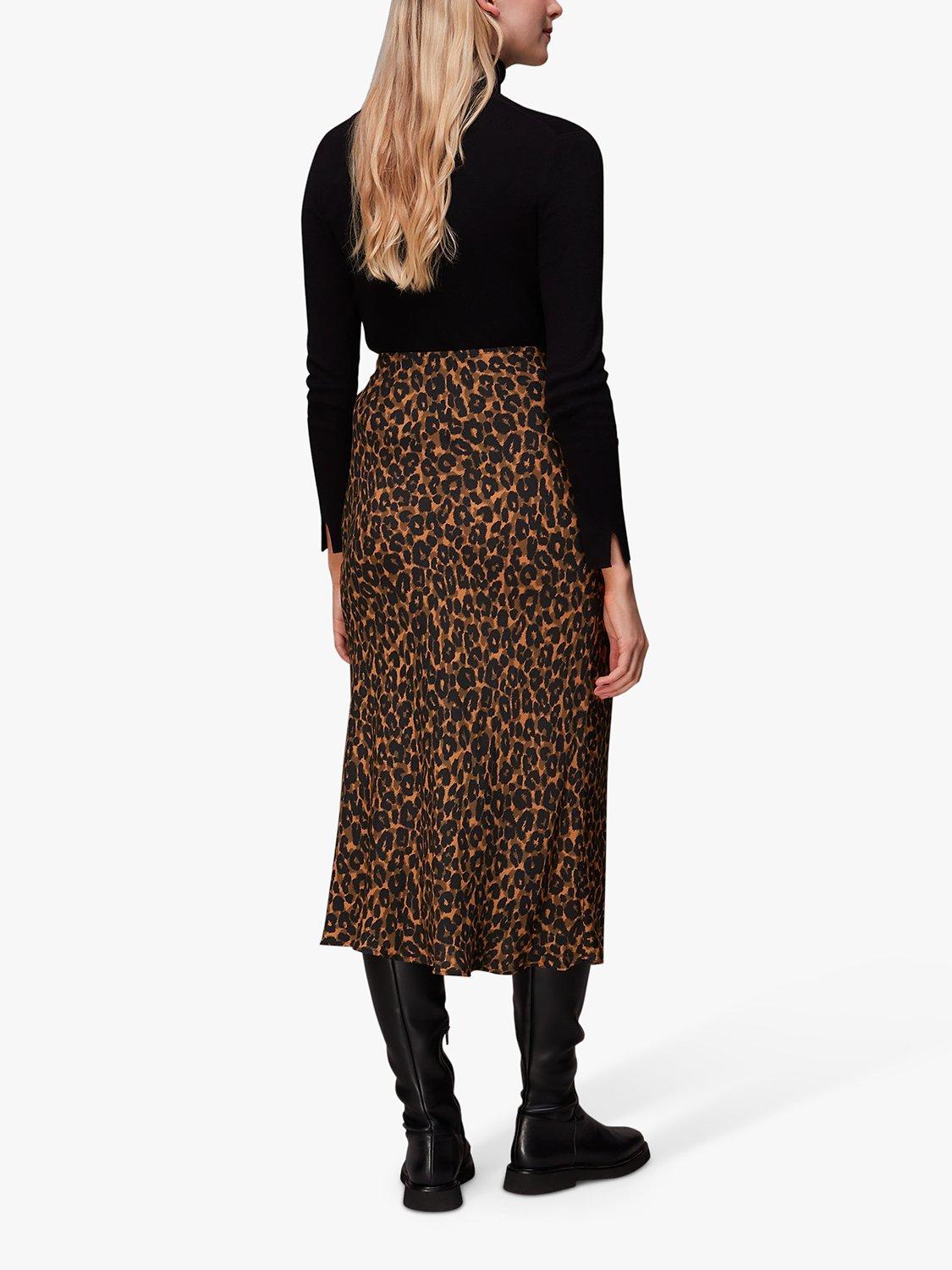 Whistles Abstract Animal Print Bias Cut Skirt