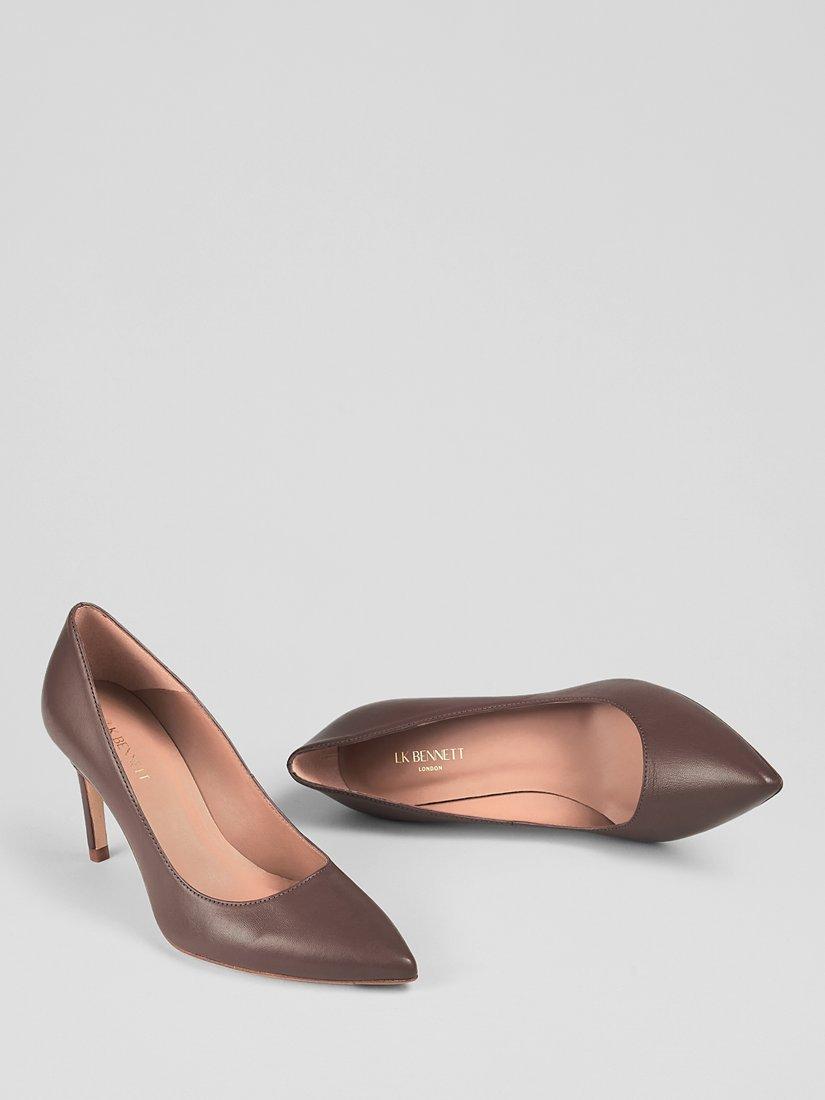 Product image 3 of 4, which shows L.K.Bennett Floret Pointed Toe Court Shoes, Chocolate, 7