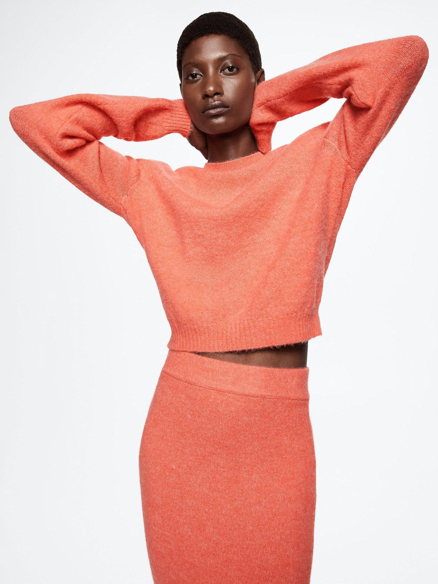 Mango Salmon Crew Jumper, Light Pastel Orange