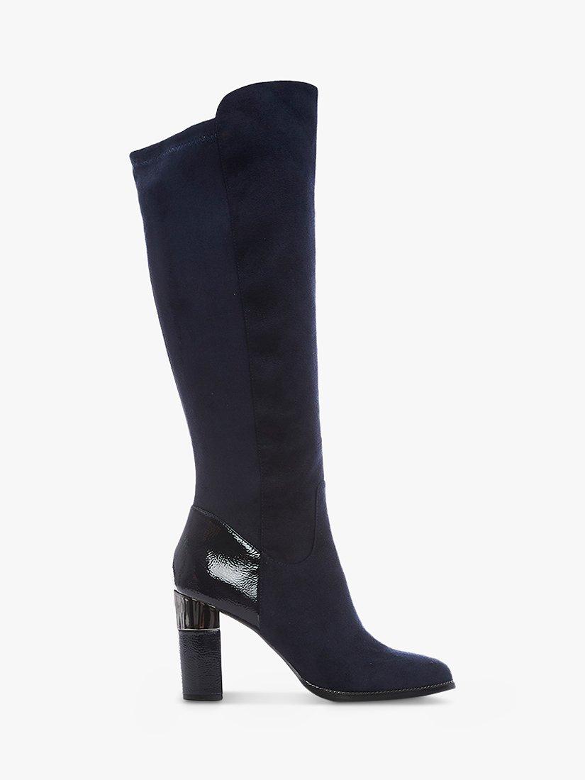 Moda in Pelle Shaina Block Heel Knee High Boots, Navy