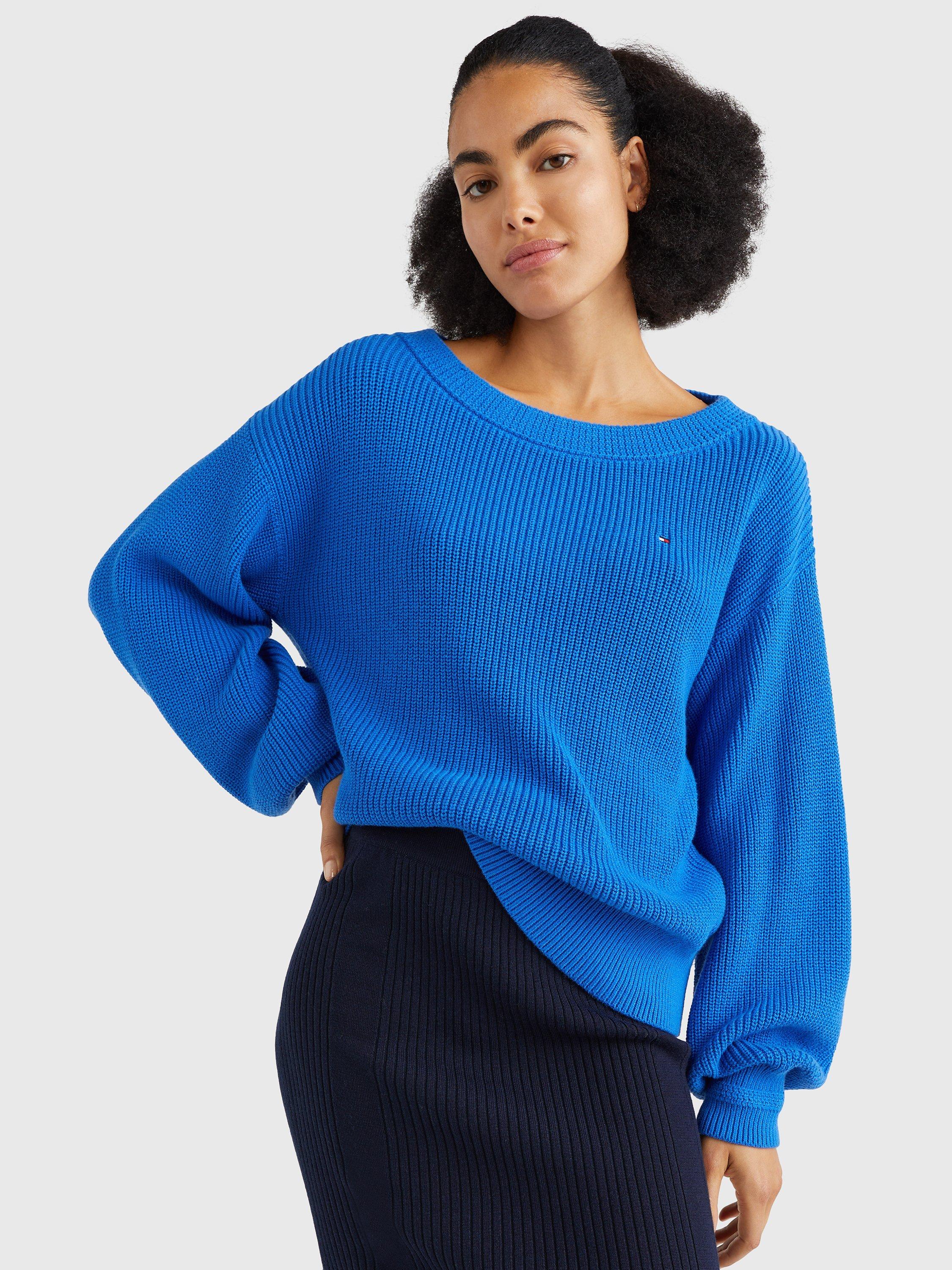 Tommy Hilfiger Boat Neck Rib Jumper, Electric Blue
