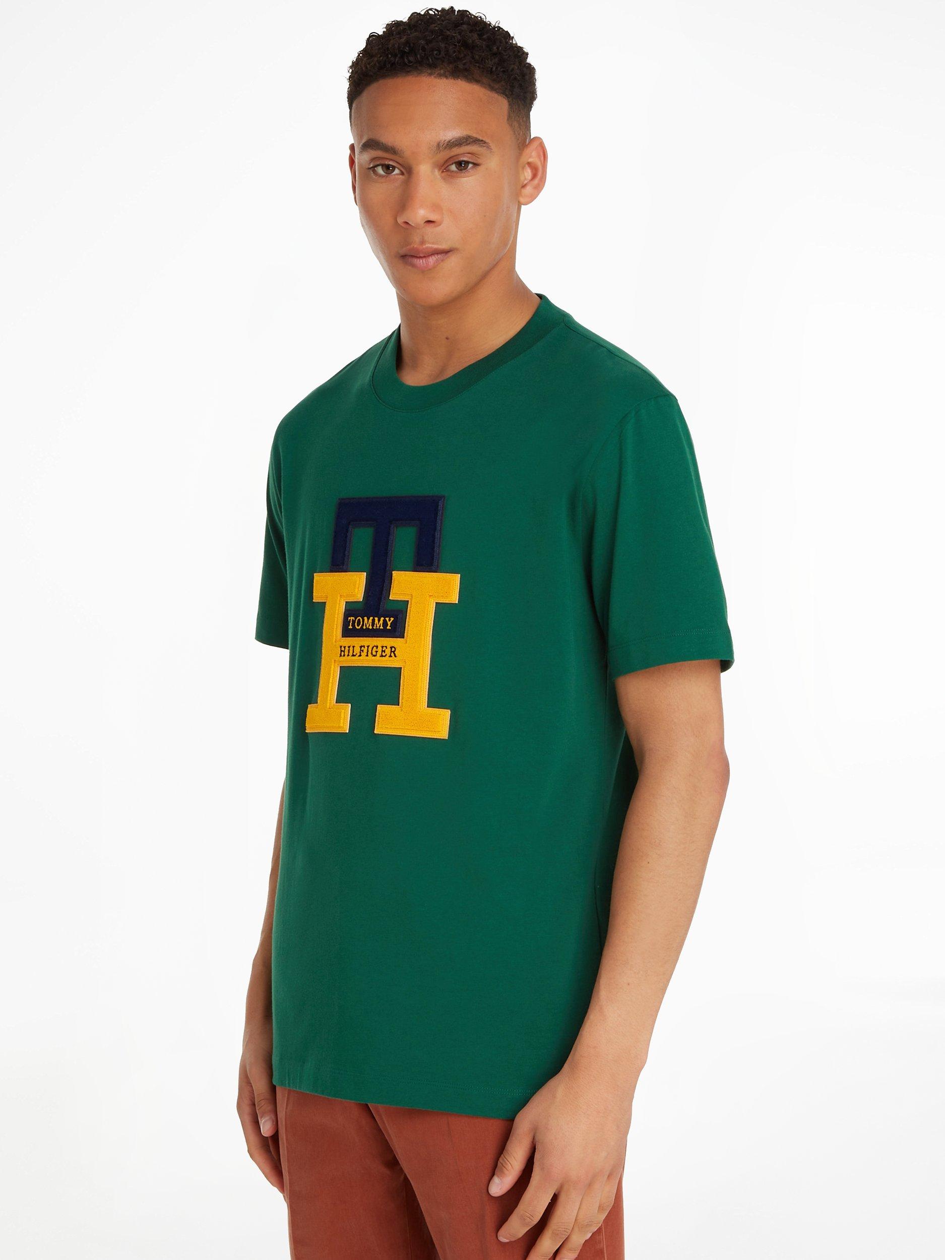 Tommy Hilfiger Essential Monogram Logo Crew Neck T-Shirt, Prep Green
