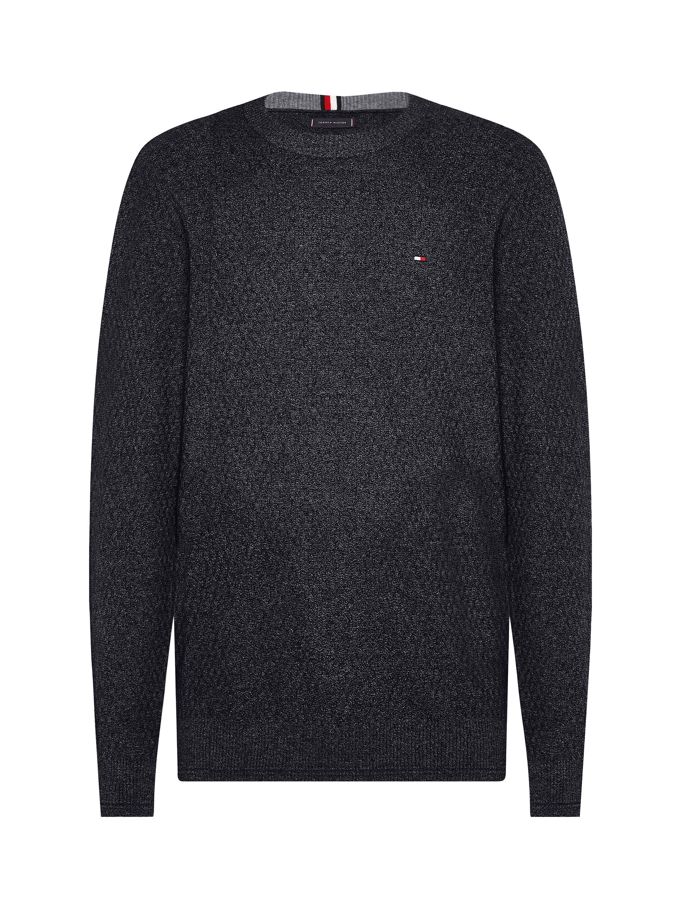 Tommy Hilfiger Cross Structure Textured Jumper, Black