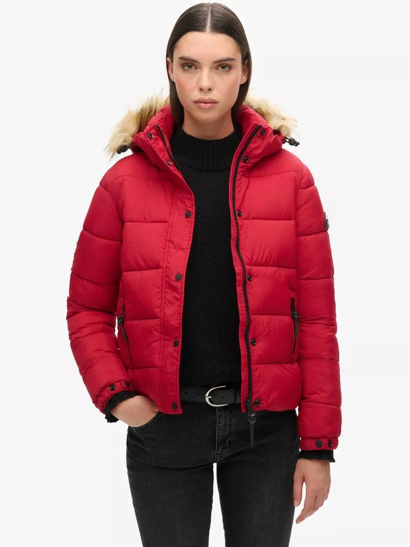 Women s Coats Jackets Superdry Red John Lewis Partners