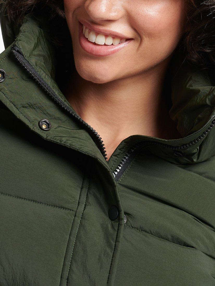 Product image 4 of 7, which shows Superdry Hooded Mid Layer Short Jacket, Surplus Goods Olive, 8