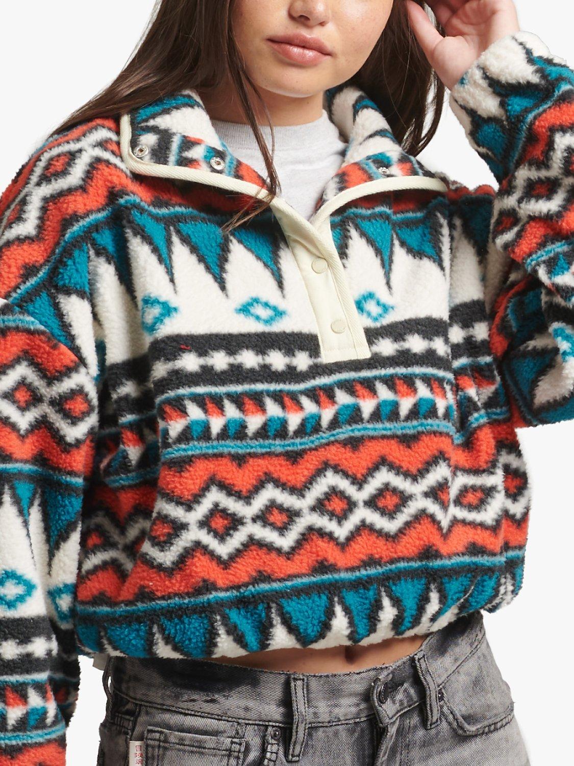 Superdry Printed Half Zip Fleece Top, Navis Print
