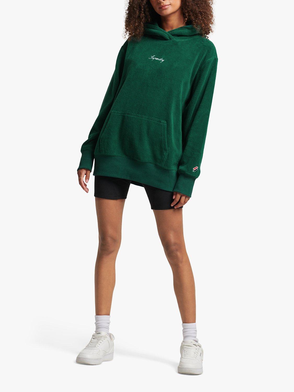 Superdry Fleece Oversized Hoodie, Mid Pine