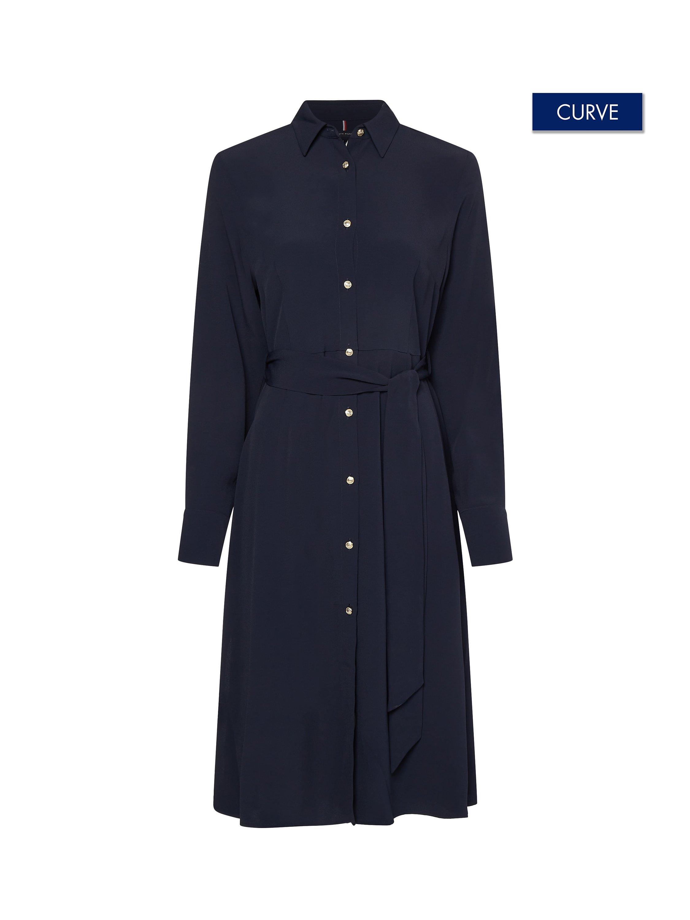 Tommy Hilfiger Curve Crepe Shirt Dress, Desert Sky