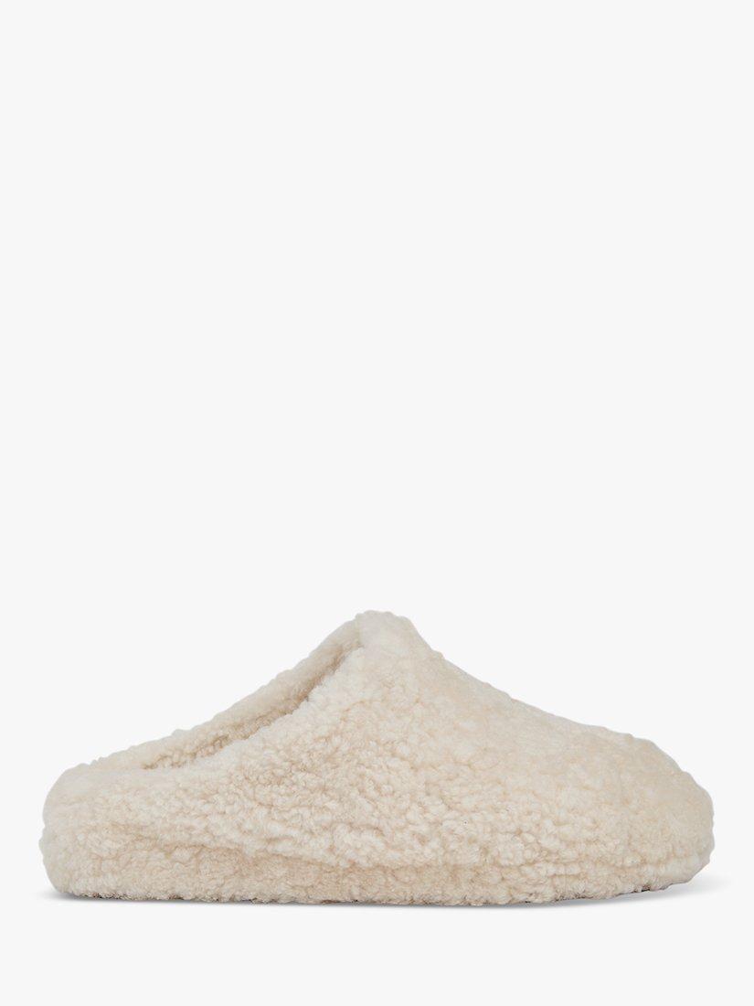 Whistles Anya Sheepskin Slippers, Ivory/Multi
