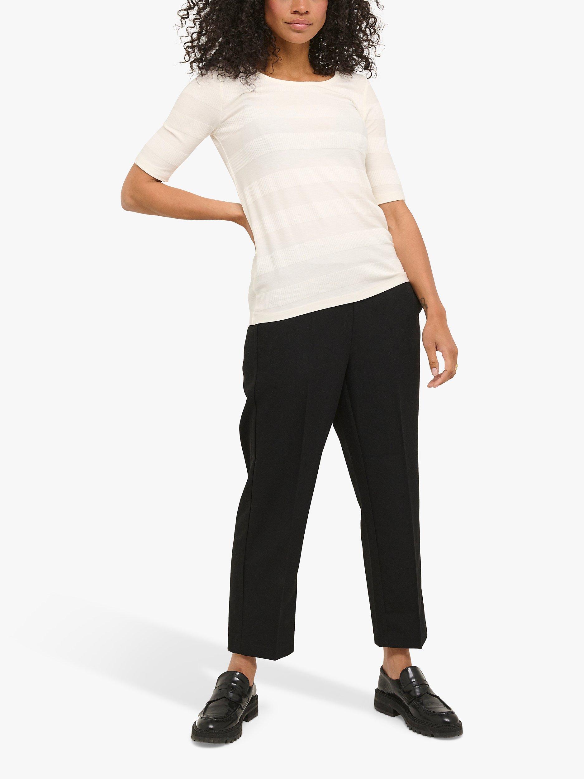 KAFFE Ria Stripe T-Shirt, Chalk