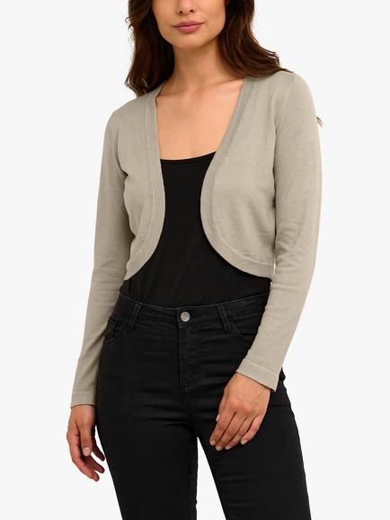 KAFFE Astrid Bolero Cardigan, Cobblestone