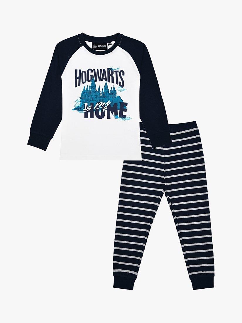 Product image 3 of 5, which shows Fabric Flavours Kids' Hogwarts Pyjamas & Marauders Map Backpack Set, Blue, 3-4 years