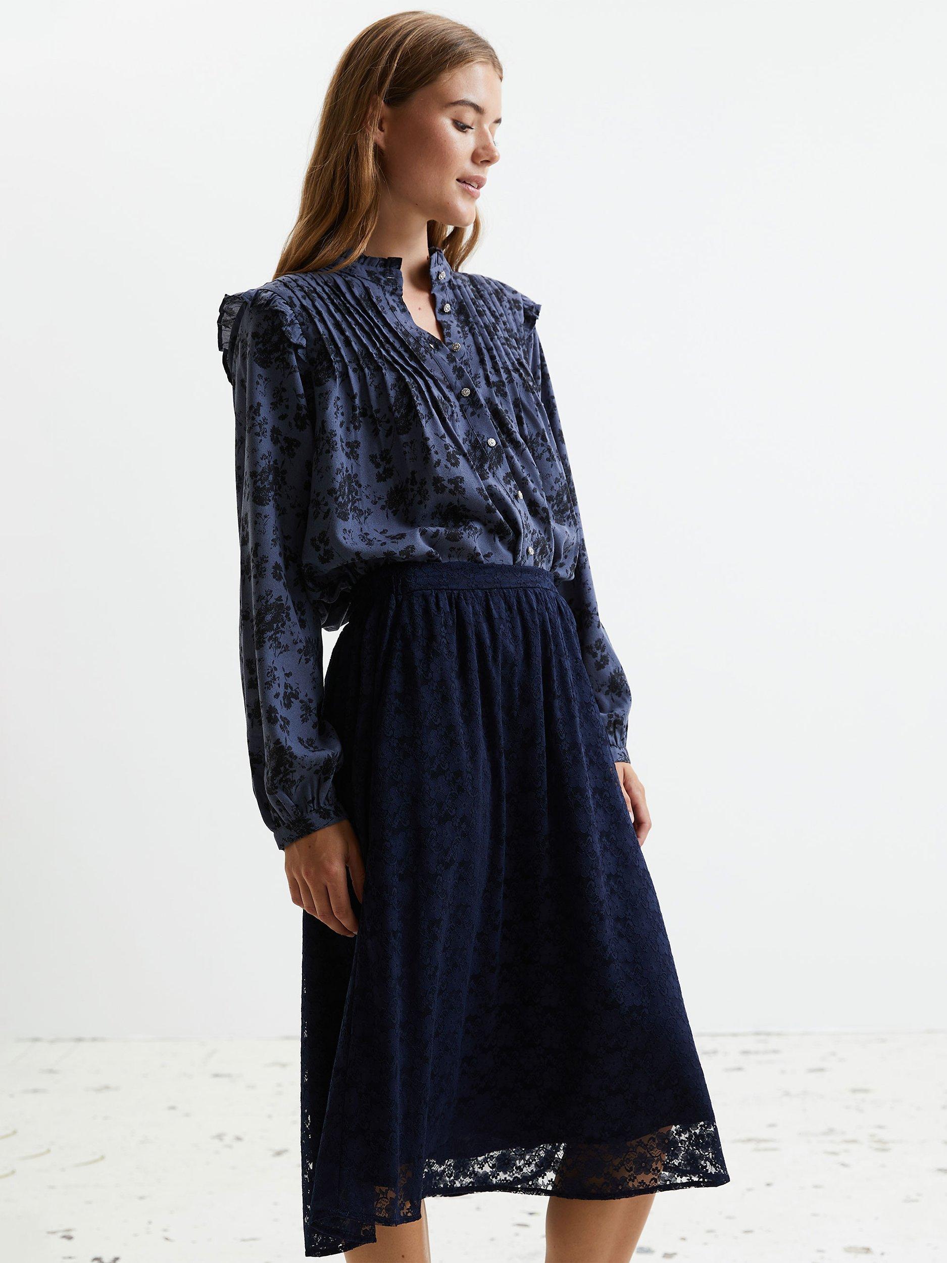 Lollys Laundry Dawn Long Sleeve Shirt, Navy/Black