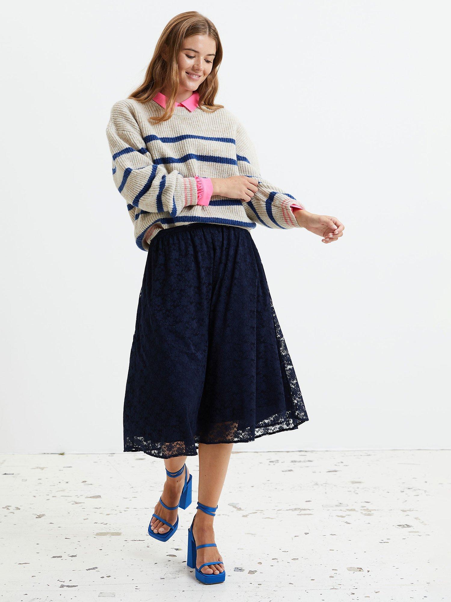 Lollys Laundry Leslie Stripe Jumper, Creme