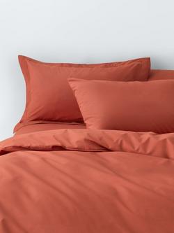 John Lewis Crisp & Fresh Egyptian Cotton Percale 200 Thread Count Bedding, Baked Clay