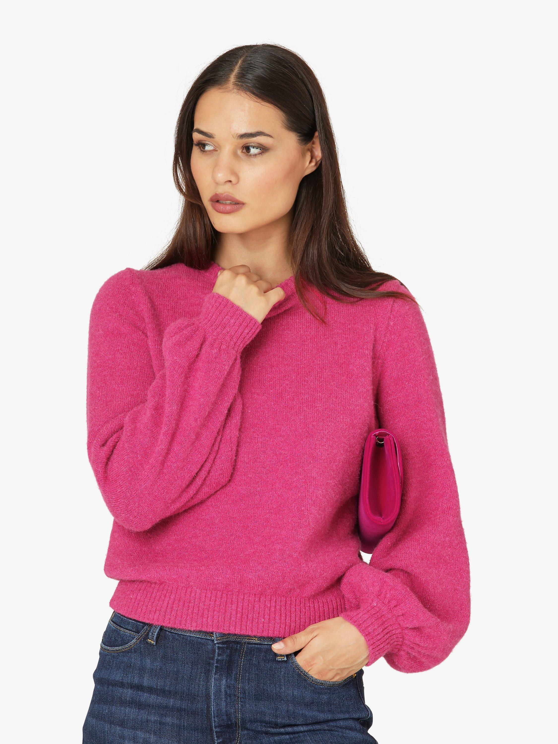 Unmade Copenhagen Rit Long Sleeve Jumper, Fuchsia Red