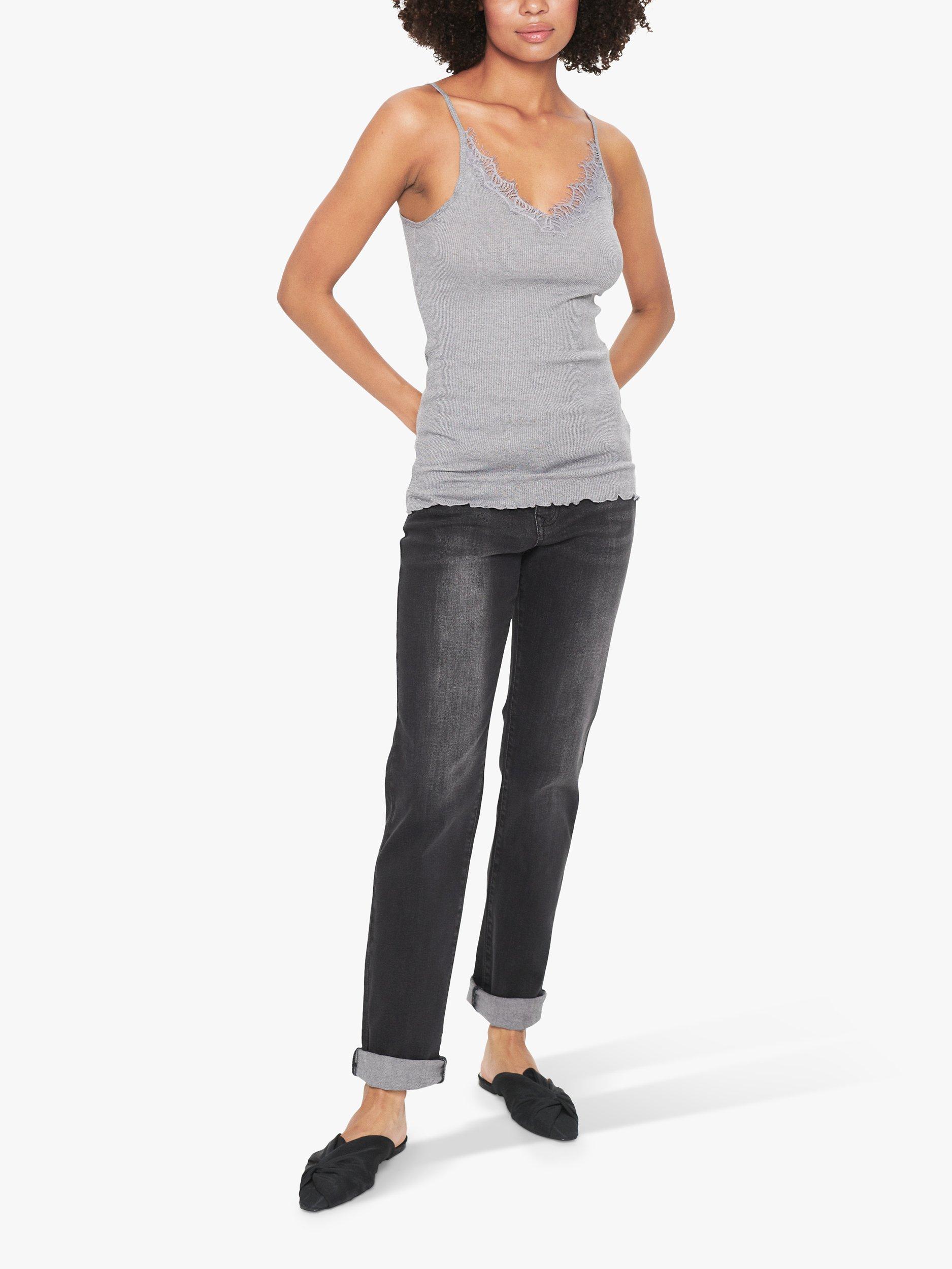 Saint Tropez Maya Silk Blend Vest Top, Grey Melange