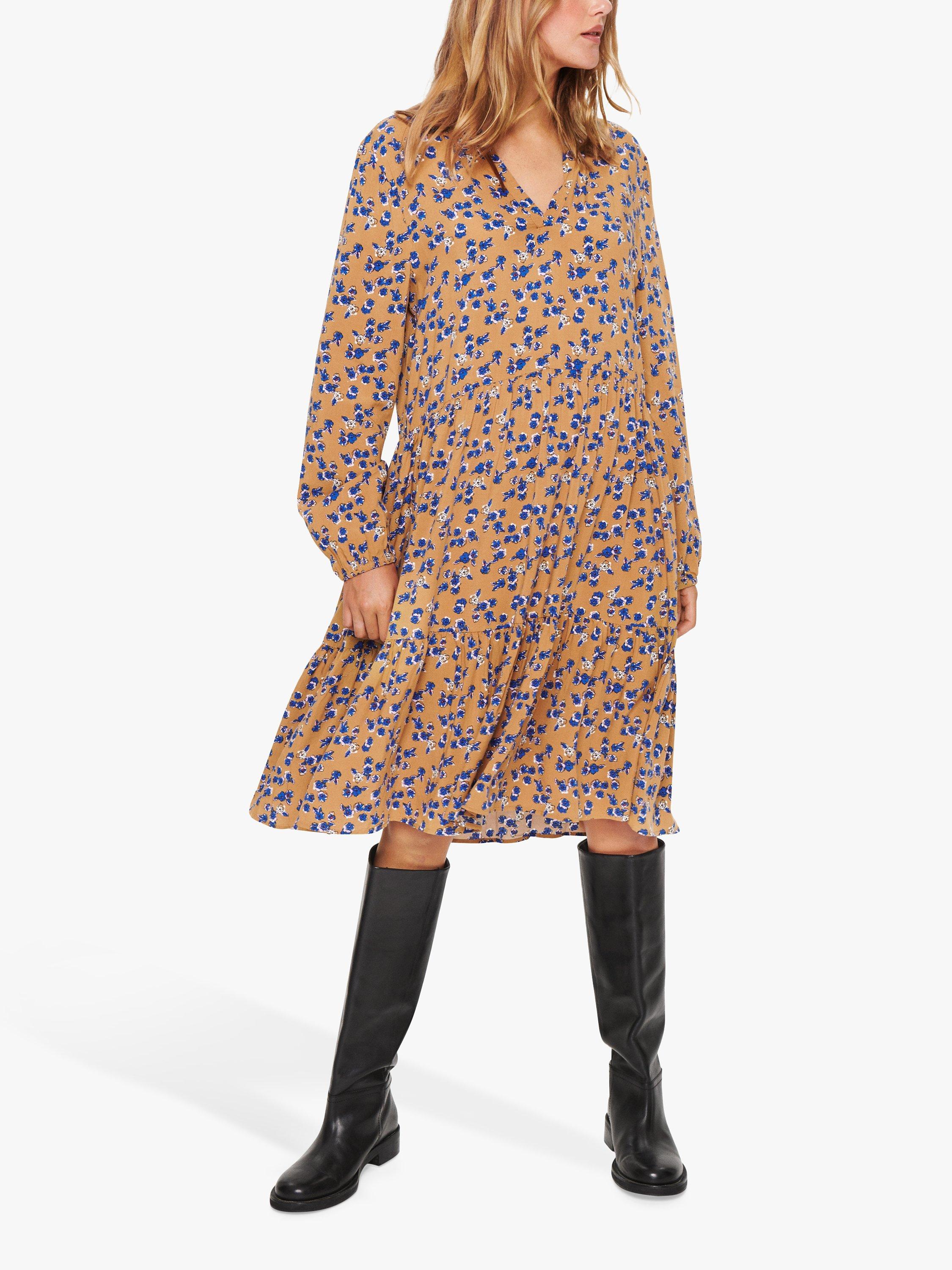 Saint Tropez Eda Long Sleeve Midi Dress, Dijon Painterly Floral
