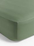 John Lewis Easy Care Organic Cotton 200 Thread Count Fitted Sheets, Myrtle Green