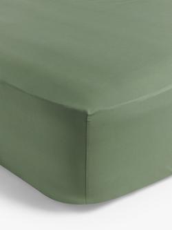 John Lewis Easy Care Organic Cotton 200 Thread Count Fitted Sheets, Myrtle Green