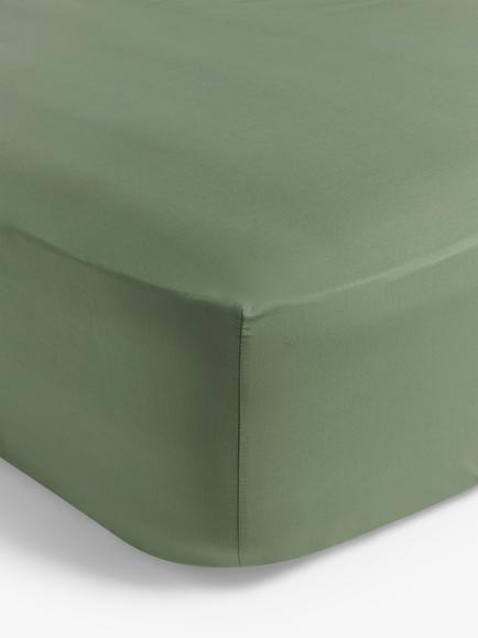 John Lewis Easy Care Organic Cotton 200 Thread Count Fitted Sheets, Myrtle Green