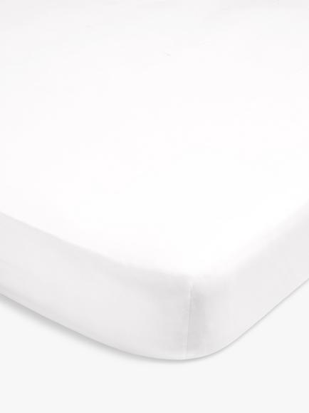 John Lewis Easy Care Organic Cotton 200 Thread Count Count Deep Fitted Sheet, White