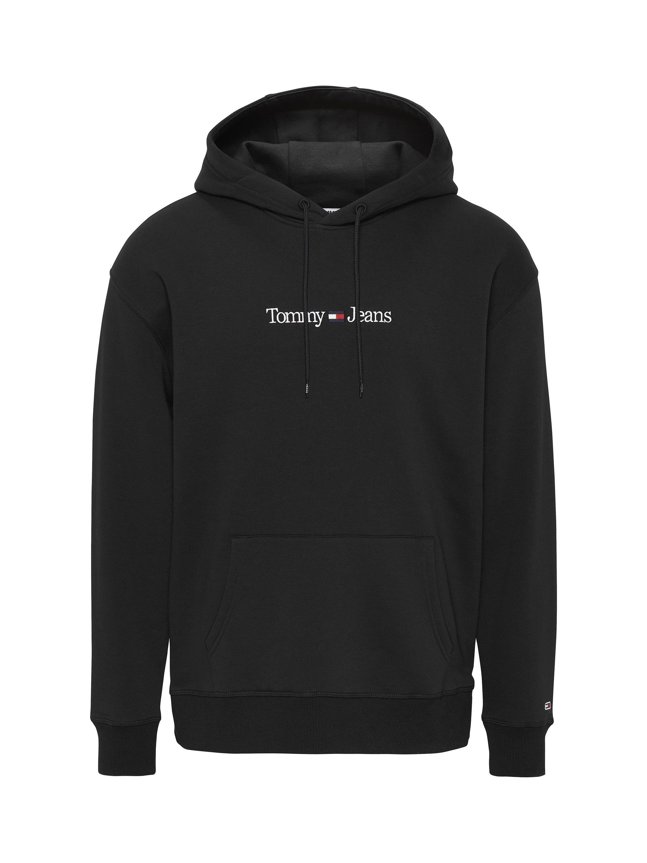 Tommy Jeans Linear Logo Hoodie, Black