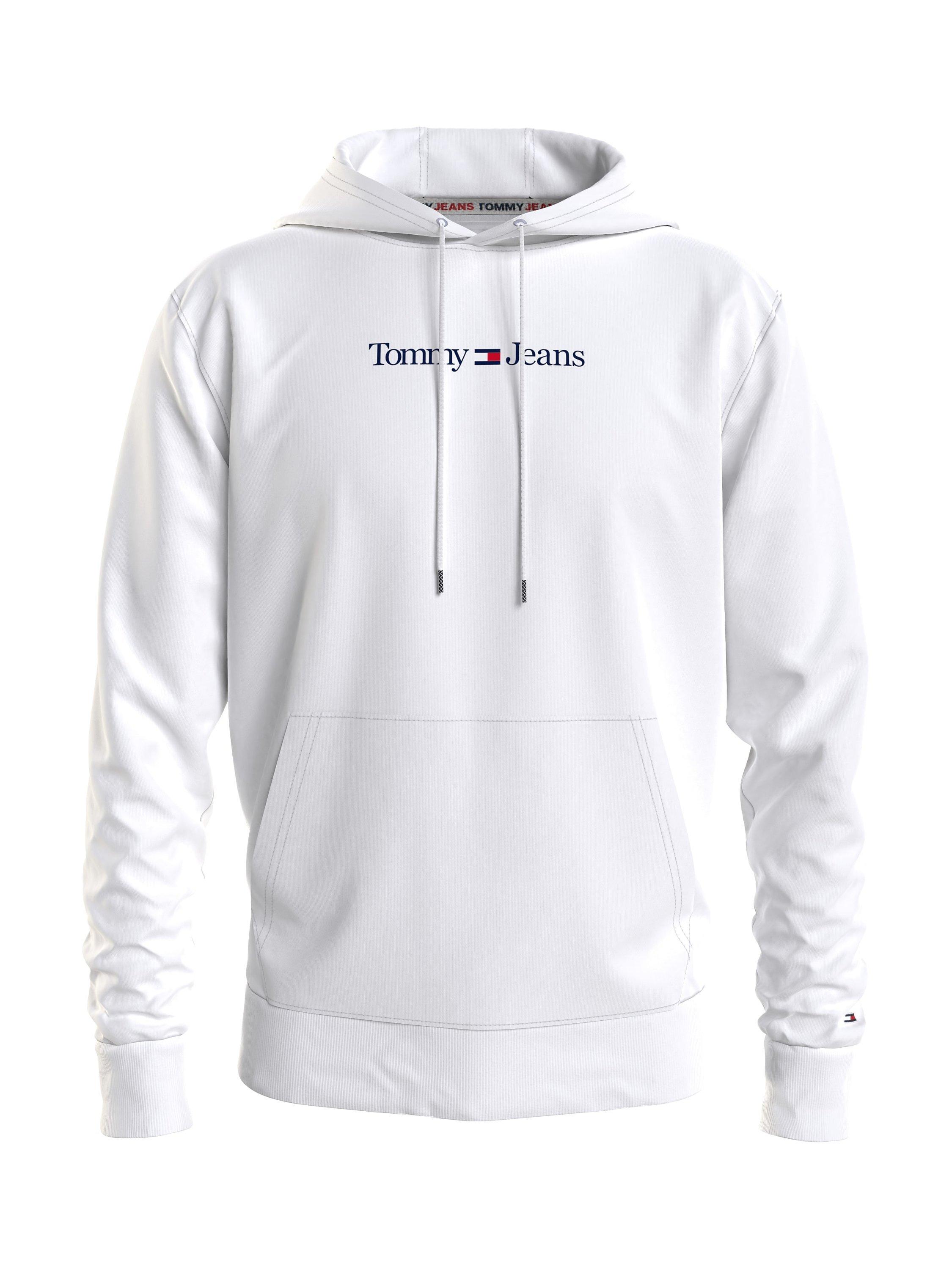 Tommy Jeans Linear Logo Hoodie, White