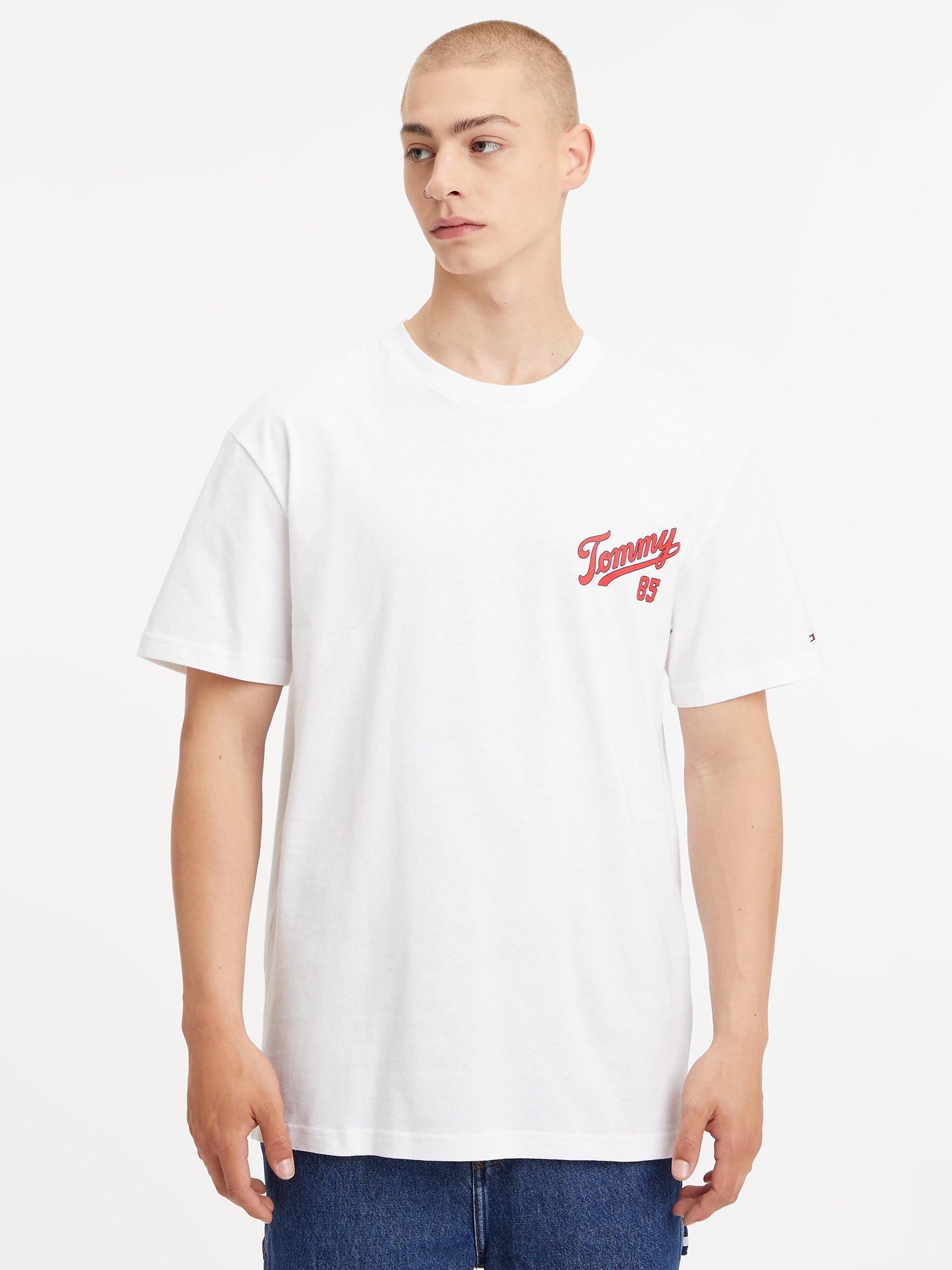 Tommy Jeans Organic Cotton College 85 Logo T-Shirt, White