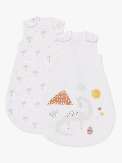 John Lewis Desert Dino Palm Baby Sleeping Bag, 0.5 - 1 Tog, Pack of 2, Multi