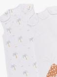 John Lewis Desert Dino Palm Baby Sleeping Bag, 0.5 - 1 Tog, Pack of 2